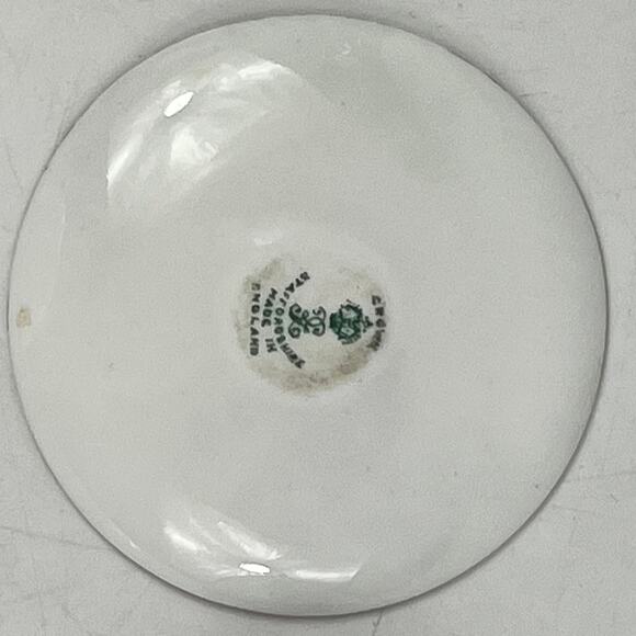 Crown Staffordshire Mini Teacup Saucer Set Floral Bird Gold Bone China England - Picture 5 of 14